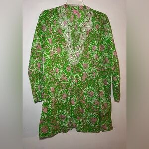 Lilly Pulitzer Sarasota Tunic Cabana Pink Sunnyside Size XL EUC